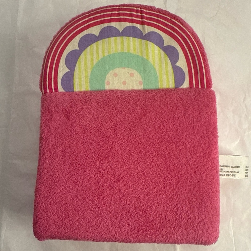American Girl Pink Plush Chair/Bed  with Colorful Backrest